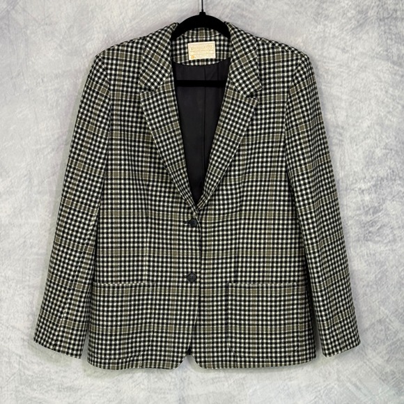 Pendleton Jackets & Blazers - vtg 80s Pendleton Plaid Wool Blazer Womens sz M USA Preppy academia old money
